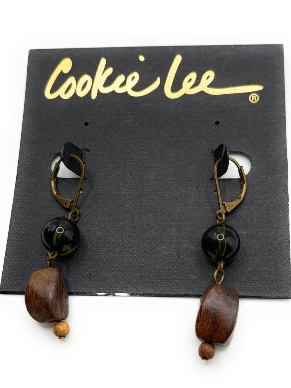 18285 Black Diamond Cookie Lee Post earrings (D99)
